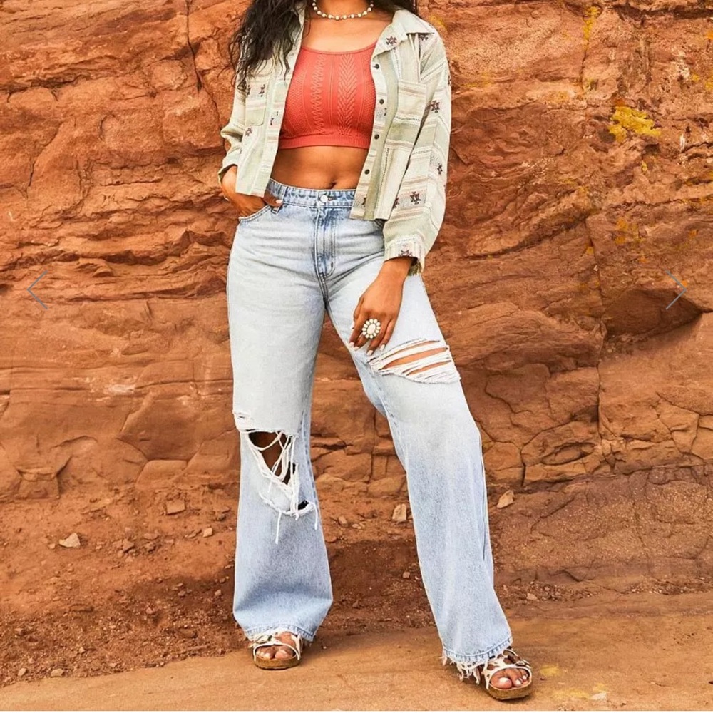 Buckle x flying monkey high rise wide legs jeans size 25x34